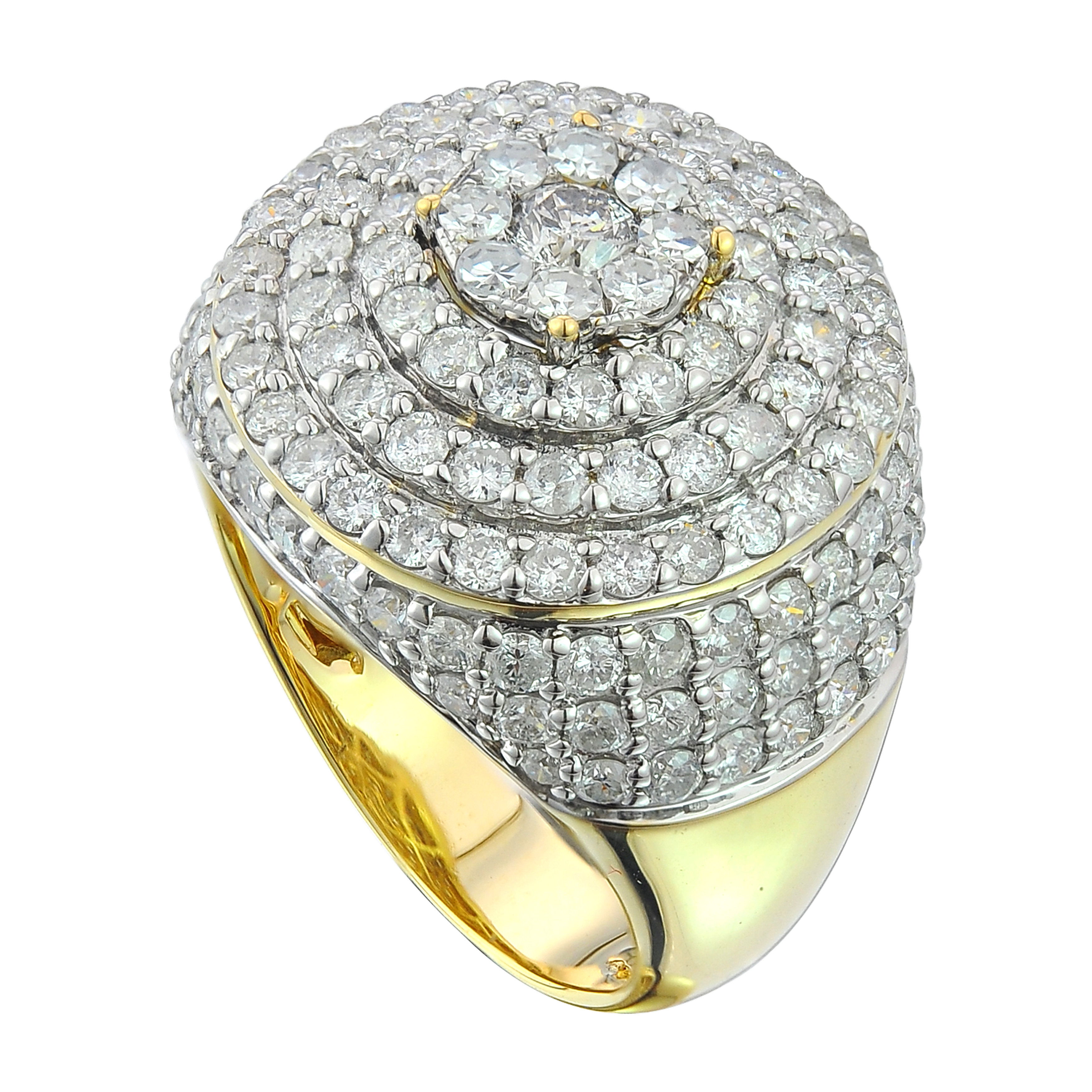 Diamond Men's Ring  4.22 ct. 10K Yellow Gold